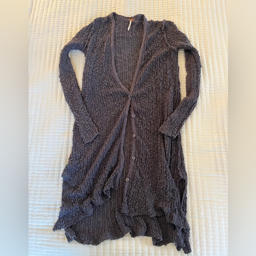 Women's Gray Sweater Cardigan Free People Size Medium